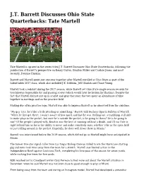 J.T. Barrett Discusses Ohio State Quarterbacks: Tate Martell