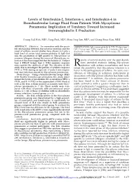 Levels of Interleukin-2, Interferon- , and Interleukin-4 In