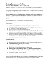 Nancy Pearl: How to "Read" a Book in Five Minutes.Docx