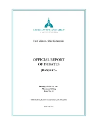 Official Report of Debates (Hansard)