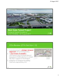 West Gate Tunnel Project GTA Review