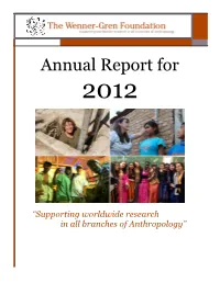 Annual Report for 2012