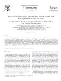 Bedload-To-Suspended Load Ratio and Rapid Bedrock Incision from Himalayan Landslide-Dam Lake Record ⁎ Beth Pratt-Sitaula A, , Michelle Garde A,B, Douglas W