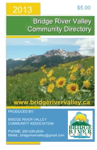 Bridge River Valley Community Directory in 2013