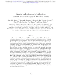 Cryptic and Extensive Hybridization Between Ancient Lineages of American Crows