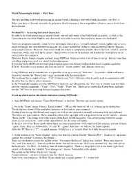Part Two the First Problem with Word-Processing in Ancient Greek Is