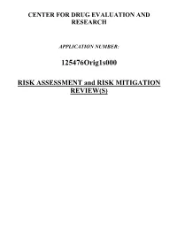 Risk Assessment and Risk Mitigation Review(S)