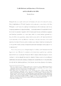 Timothy Whelan, Crabb Robinson and Questions of Pre-Existence and The
