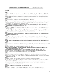 ADOLPH GOTTLIEB: BIBLIOGRAPHY: *Denotes Not in Archive