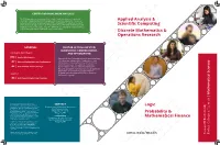 Applied Analysis & Scientific Computing Discrete Mathematics