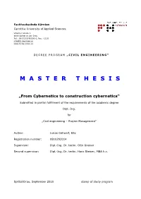 From Cybernetics to Construction Cybernetics“