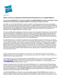 Hasbro Continues to Expand Its Global Branded Play Experiences on Digital Platforms