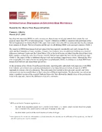 International Discussion on Specified Risk Materials