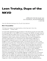 Leon Trotsky, Dupe of the NKVD