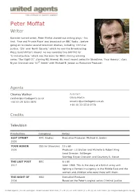 Peter Moffat Writer