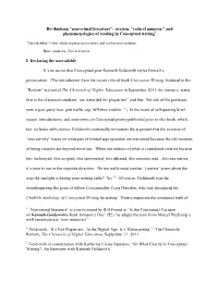 Re-Thinking “Non-Retinal Literature”: Citation, “Radical Mimesis,” and Phenomenologies of Reading in Conceptual Writing1