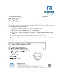 RPD/CMPLNC/QRTLY/JUNE2020 7 August 2020 SBI CAP Trustee