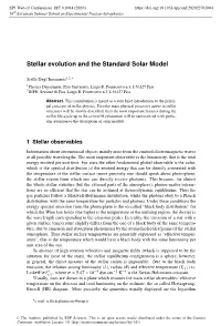 Stellar Evolution and the Standard Solar Model
