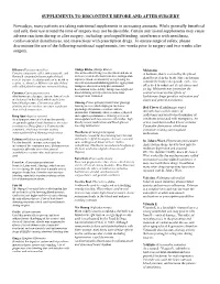 Supplements to Discontinue Before and After Surgery