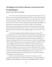 The Danger Is Everywhere! Discourse on Security in Post- Socialist Hungary Barbara A