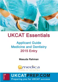 UKCAT Applicant Guide 2014 © Emedica / Ukcatprep.Com 2014 1