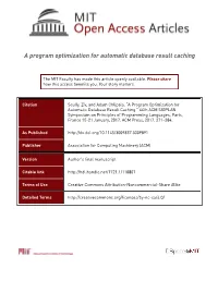 A Program Optimization for Automatic Database Result Caching