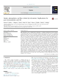 Anoxic Atmospheres on Mars Driven by Volcanism: Implications for Past Environments and Life