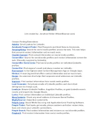 List Created By: Jonathan Kidder (Wizardsourcer.Com) Contact