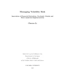 Managing Volatility Risk