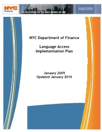NYC Department of Finance Language Access Implementation