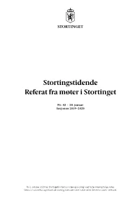 Stortingstidende Referat Fra Møter I Stortinget