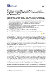 The Diagnostic and Prognostic Value of a Liquid Biopsy for Esophageal Cancer: a Systematic Review and Meta-Analysis