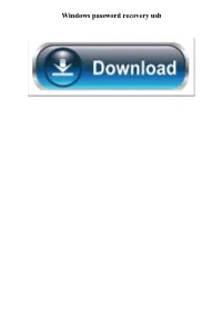 Windows Password Recovery Usb