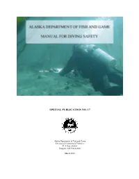 Alaska Department of Fish and Game Dive Saftey Manual