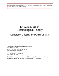 Encyclopedia of Criminological Theory