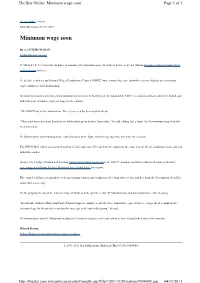 Minimum Wage Soon Page 1 of 1