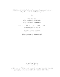 Multiple Criteria Decision Analysis in Autonomous Computing: a Study on Independent and Coordinated Self-Management
