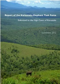 Report of the Karnataka Elephant Task Force