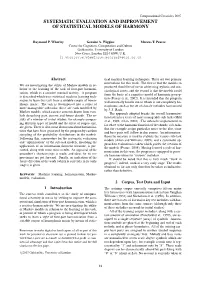 Systematic Evaluation and Improvement of Statistical Models of Harmony