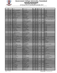 BA Bsc 1St Annual 2017 Part-I