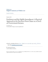 Forfeitures and the Eighth Amendment