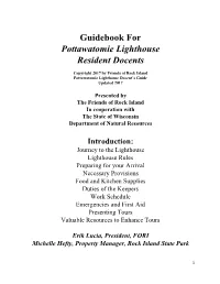 Guidebook for Pottawatomie Lighthouse Resident Docents