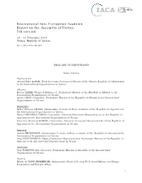 List of Participants