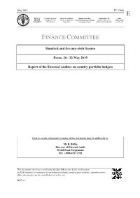 Report of the External Auditor on Country Portfolio Budgets