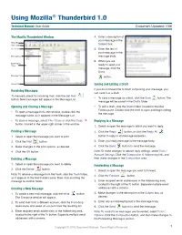 Using Mozilla® Thunderbird 1.0