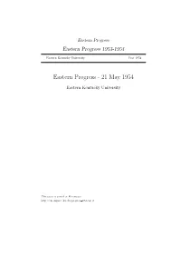 Eastern Progress Eastern Progress 1953-1954