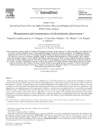 Measurement and Interpretation of Electrokinetic Phenomena ✩