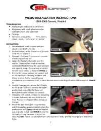 Wl002 Installation Instructions