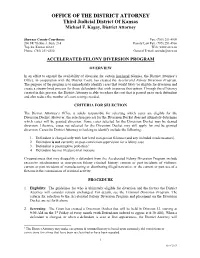 Accelerated Felony Diversion Program