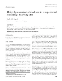 Delayed Presentation of Shock Due to Retroperitoneal Hemorrhage Following a Fall